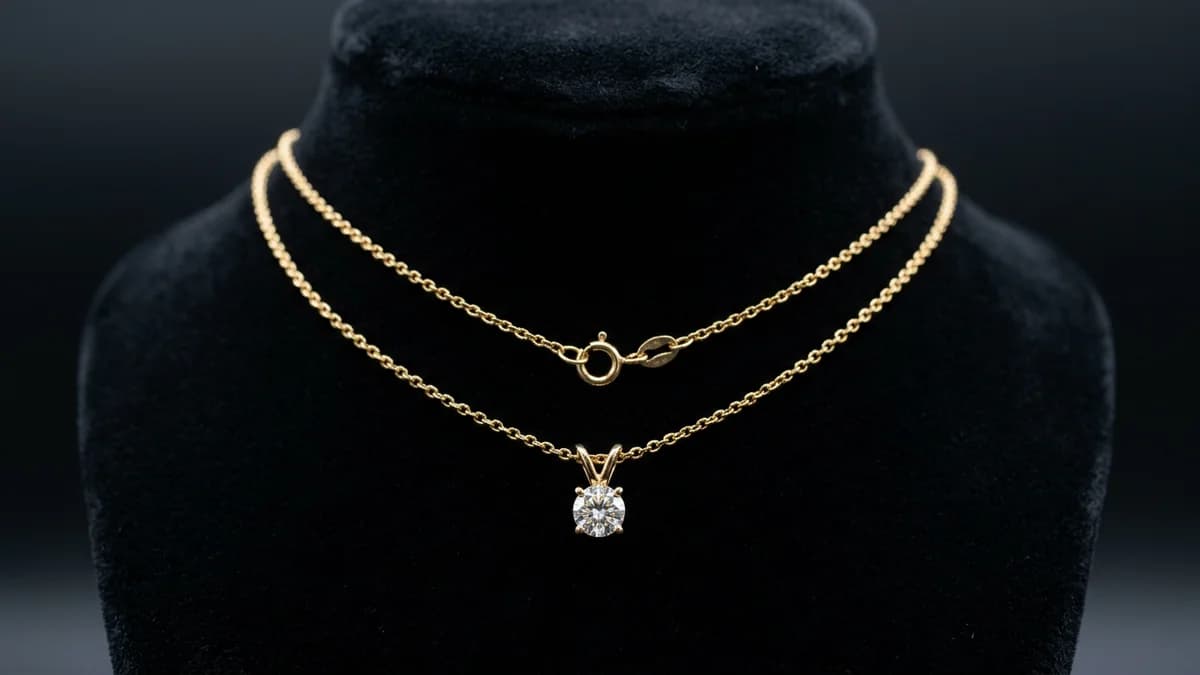 Diamond ring photographed on white background with precise lighting showing facets and sparkle