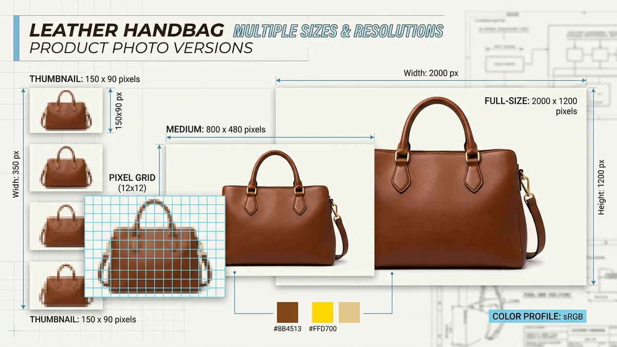 Side-by-side comparison of product image dimensions across major e-commerce marketplaces